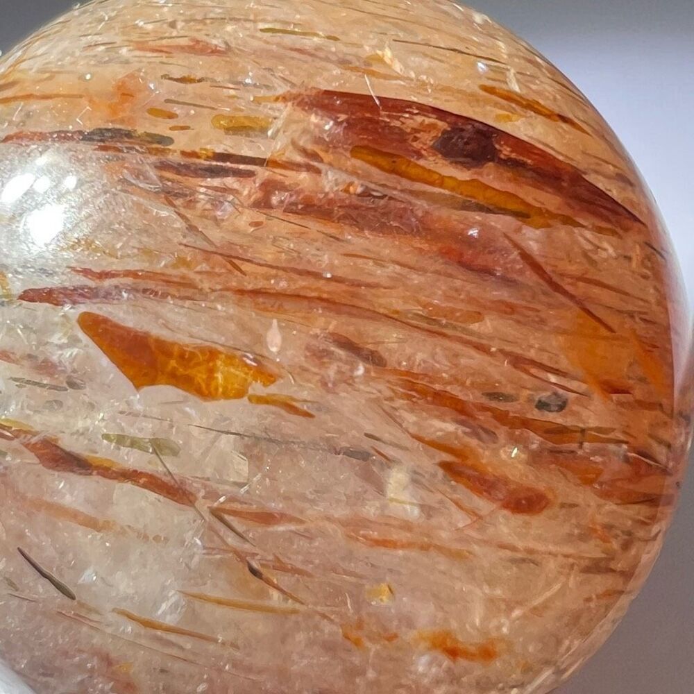 Golden Rutilated Quartz Marble Sphere - Picture 3 of 13